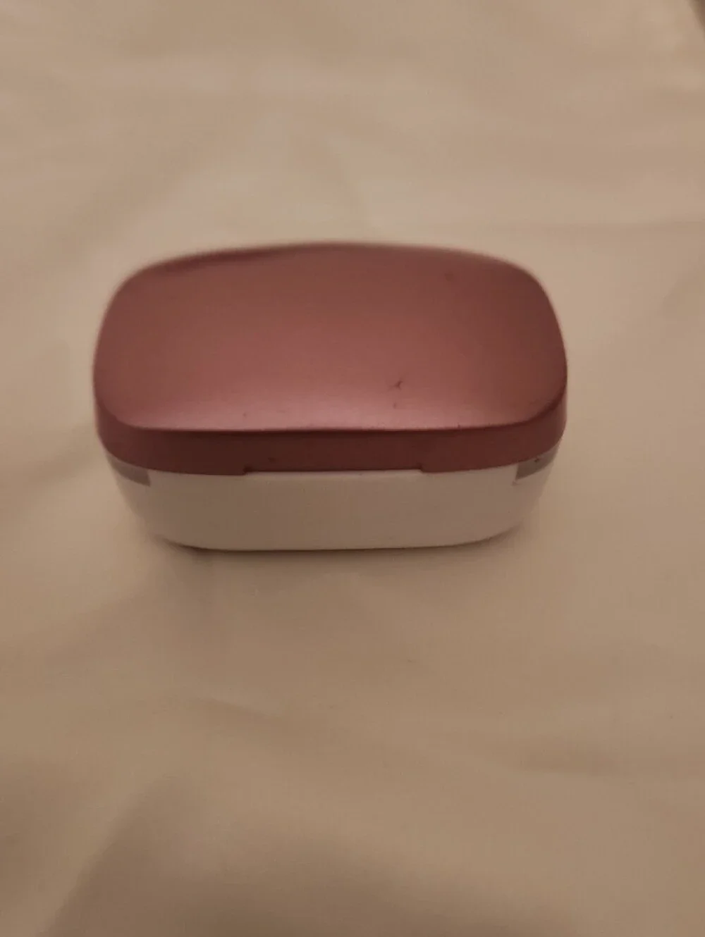 True Wireless Earbuds with Pink Charging Case and White Buds